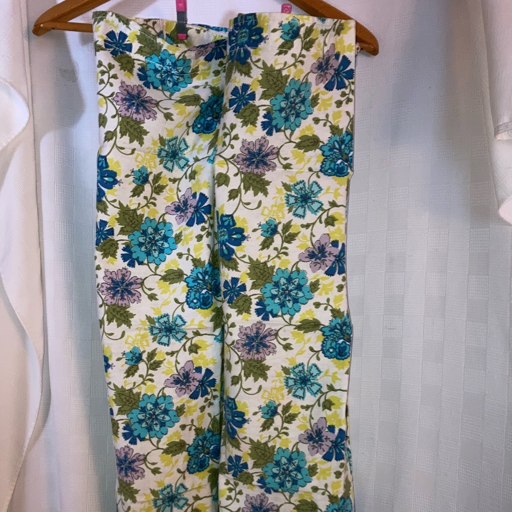 Handmade Vintage Blue Floral Curtains